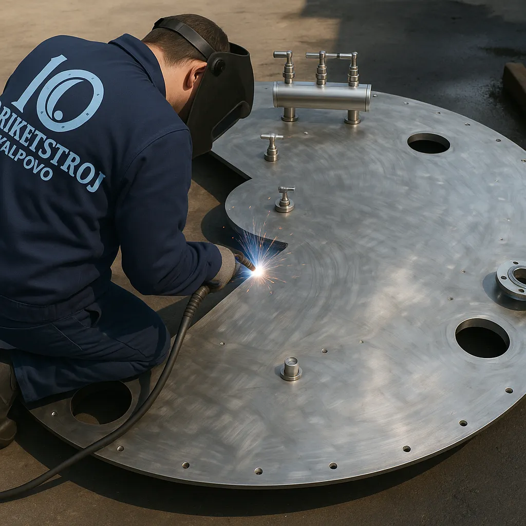 Briketstroj zaposlenik radi na dijelu